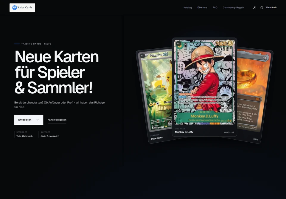 Startseite von Kaiba Cards
