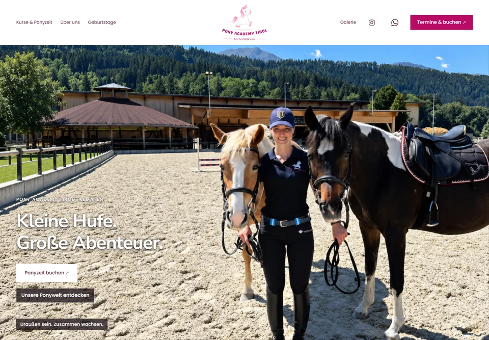 Startseite von Pony Academy Tirol