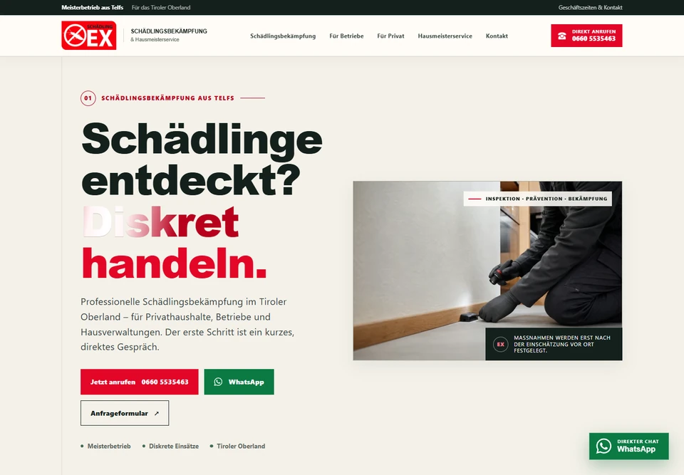 Startseite von Schädling EX